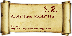 Vitályos Rozália névjegykártya