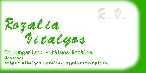 rozalia vitalyos business card